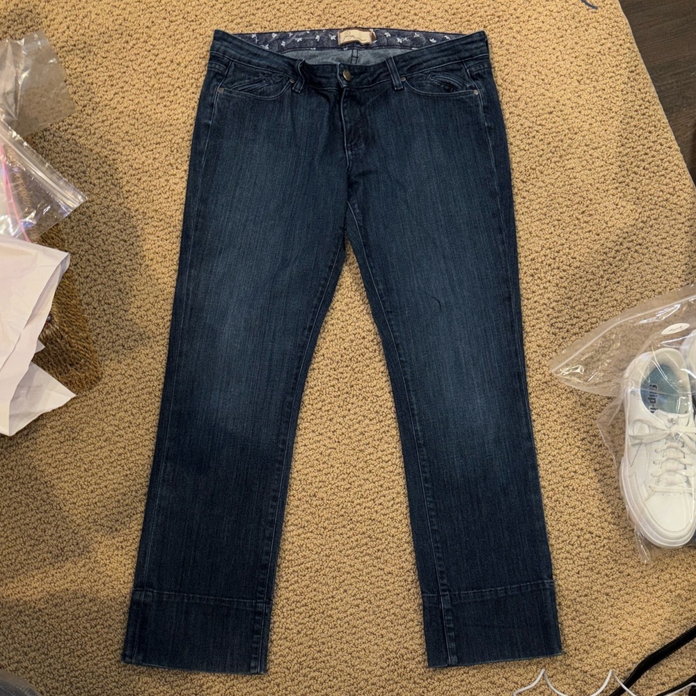 PAIGE Dark Indigo Women's Straight Leg Jeans Size 31 (E1)